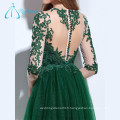 Elegant Lace Appliques Button Tulle Satin Long Robes de bal